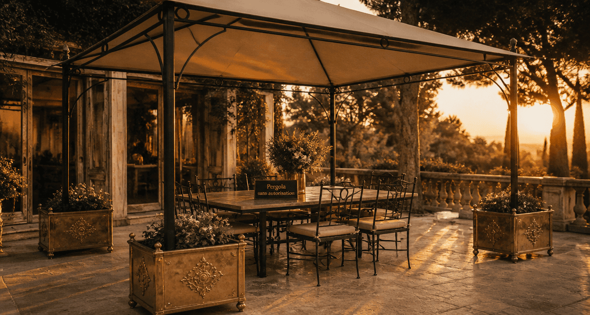 Pergola démontable sans autorisation sur terrasse
