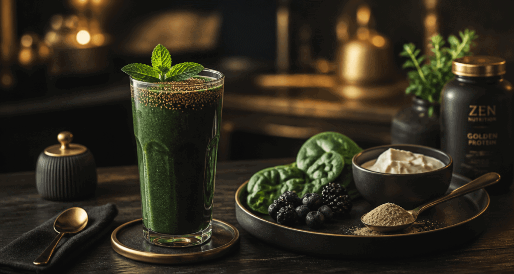 smoothie proteine pour maigrir vert épinards chia