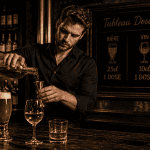 tableau dose alcool bar cl sur comptoir élégant
