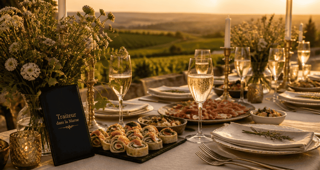 traiteur dans la marne table réception champagne