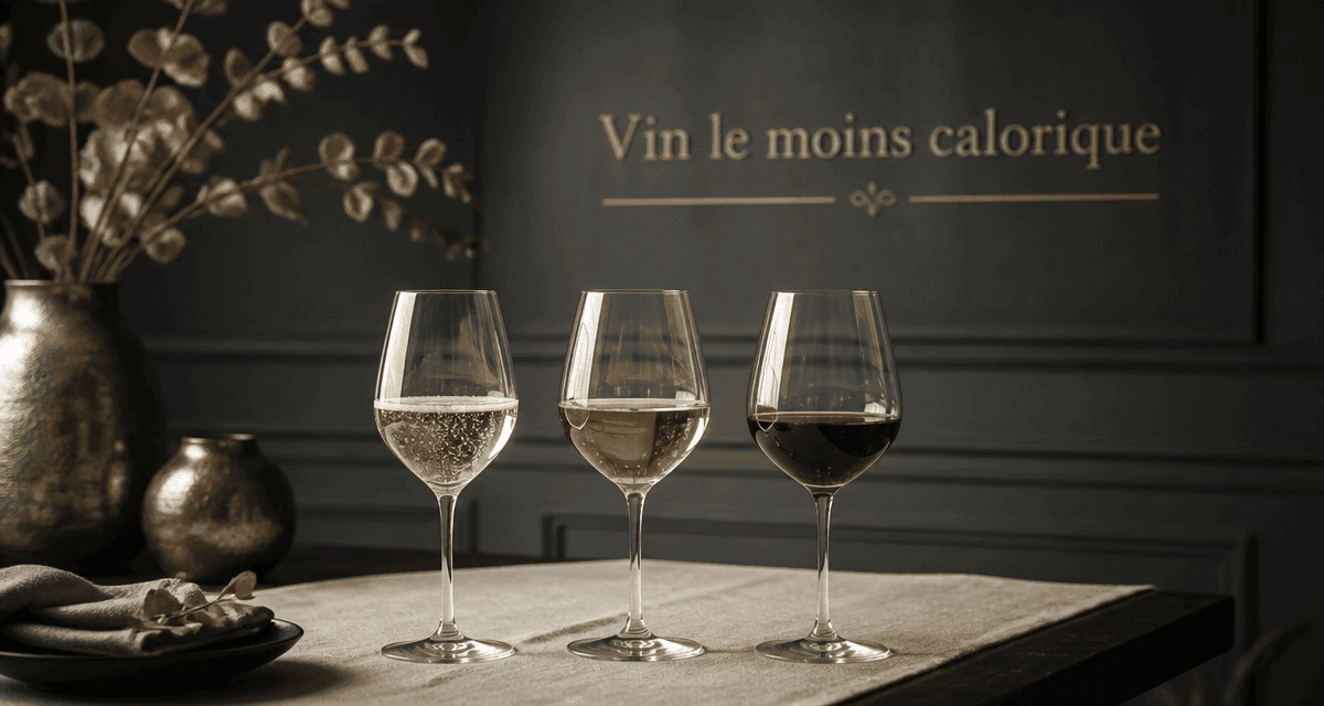 Vin le moins calorique trois verres sur table
