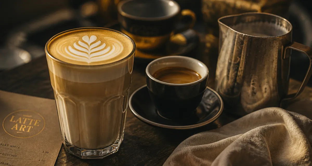 cafe au latte : micromousse onctueuse avec latte art