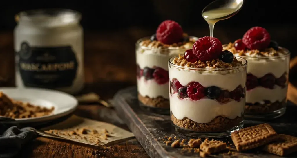 Dessert mascarpone : nuage aux fruits rouges et spéculoos