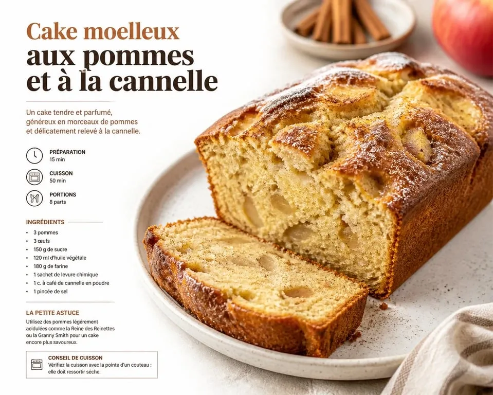 Cake moelleux aux pommes et son d'avoine, une recette saine et gourmande