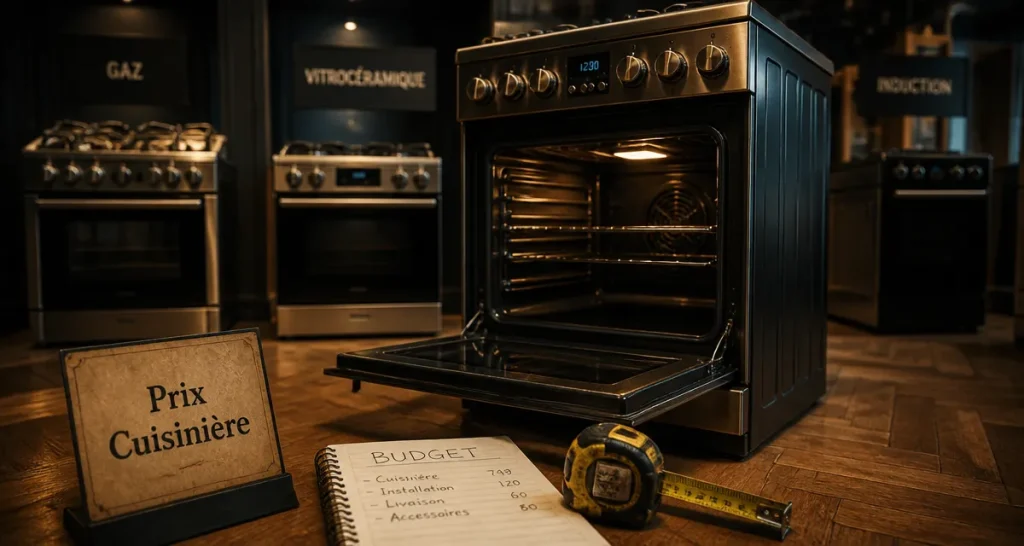 Prix cuisinière : modèles gaz, vitrocéramique et induction en showroom