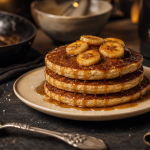 Recette pancakes cyril lignac banane, pancakes moelleux à la banane et caramel.