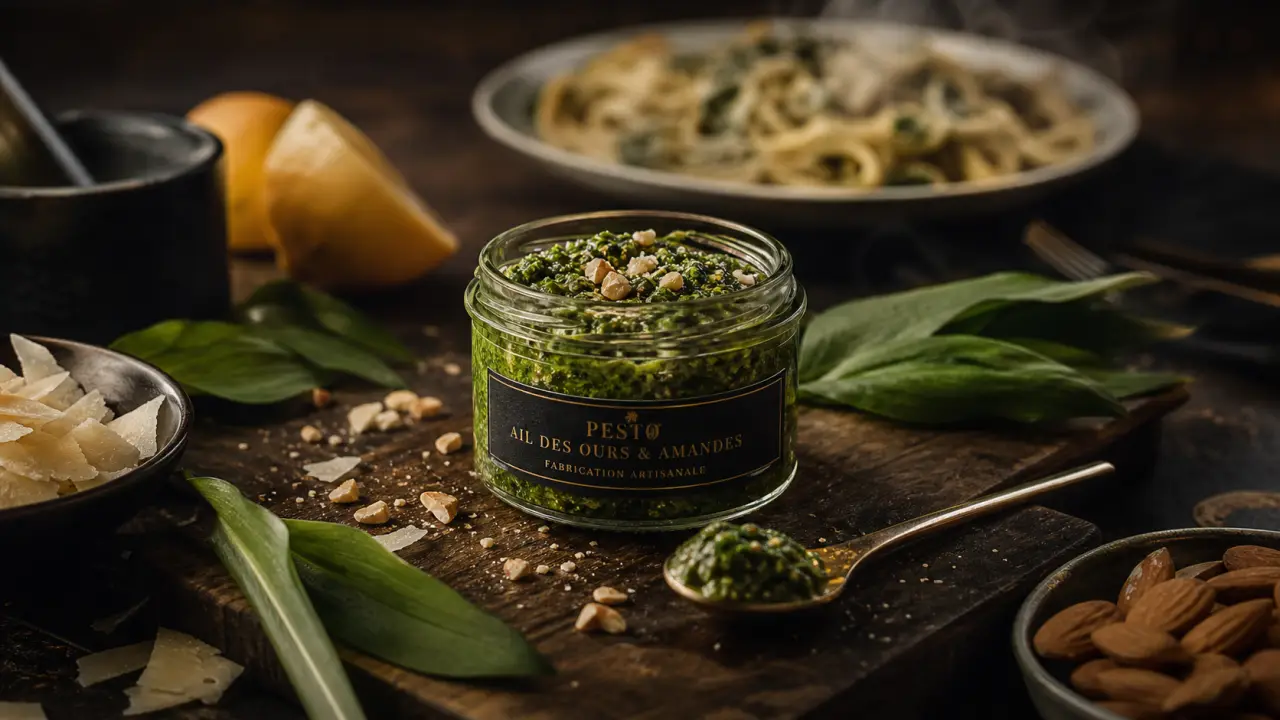 Ail des ours en cuisine : pesto au pot et feuilles fraîches