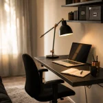 Aménager un bureau dans un petit espace : bureau mural près d’une fenêtre, rangement et ergonomie
