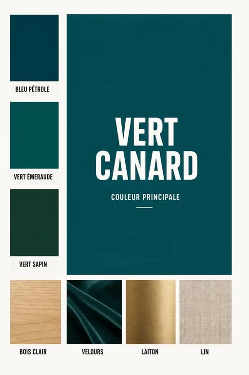 Vert canard couleur : comparaison de nuances et associations déco