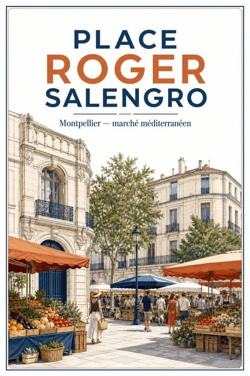 Ambiance du marché sur la place Roger Salengro dans le quartier Figuerolles à Montpellier