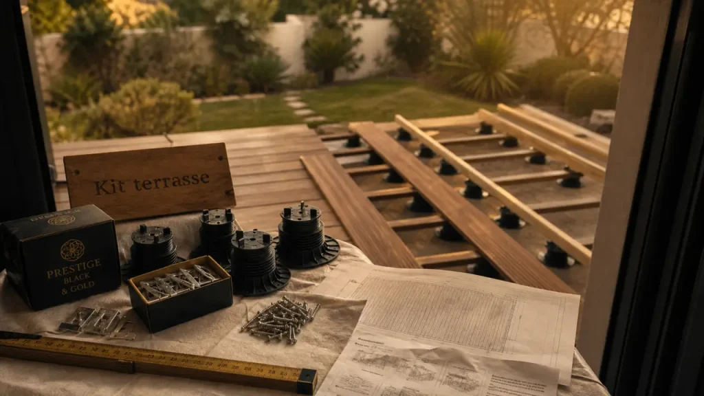 Kit terrasse : vérifier lames et fixations avant pose sur surface