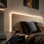 led déco chambre : ruban LED RGBW sous lit, lumière chaude