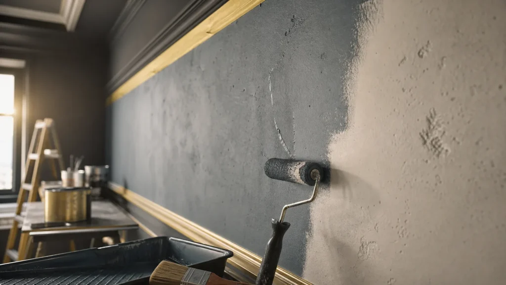 Peindre du platre sans cloques : mur en plâtre, rouleau et séchage