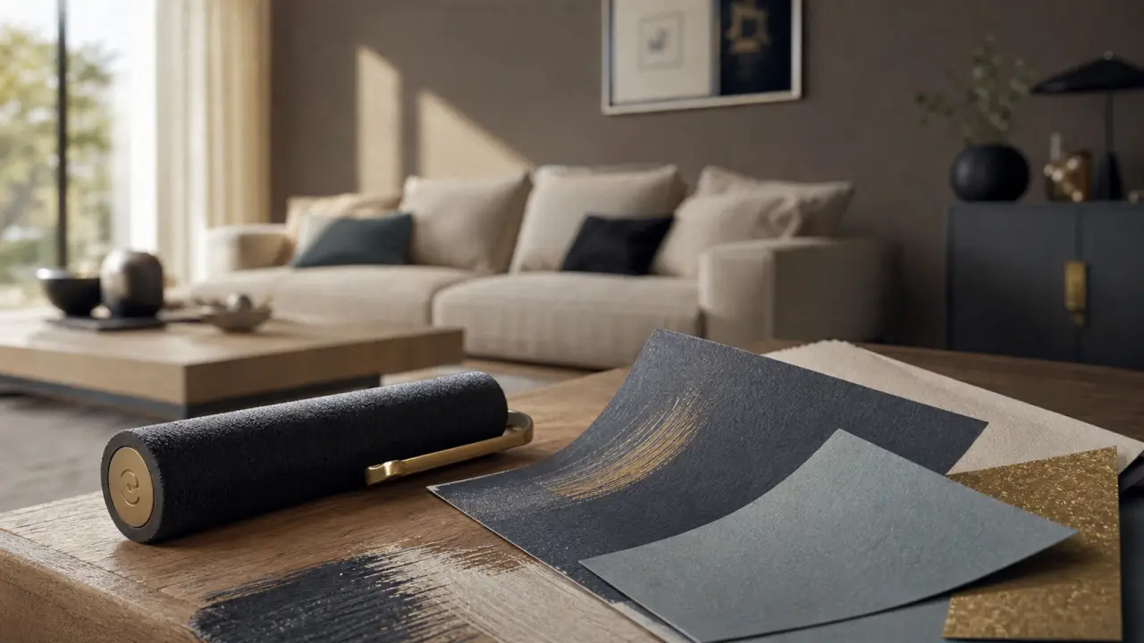 Peinture taupe : mur gris-brun mat dans un séjour lumineux