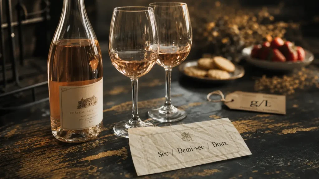 Vin rosé surcé : repérer le sucre résiduel pour choisir sec, demi-sec, doux