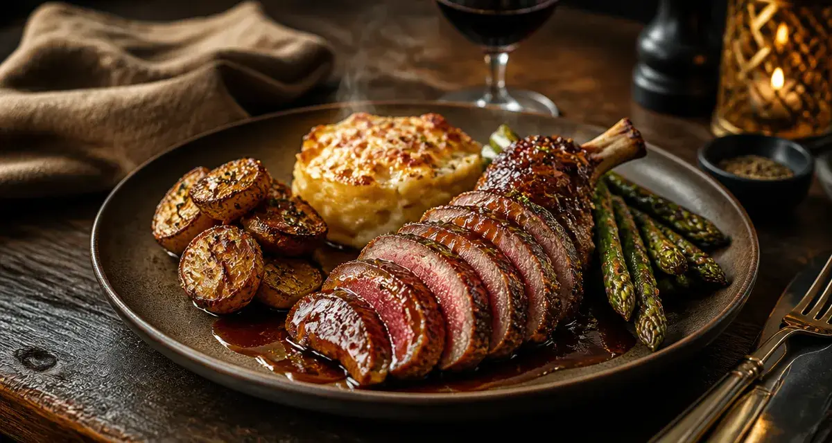 Accompagnement gigot d’agneau : gratin dauphinois et pommes rôties au thym