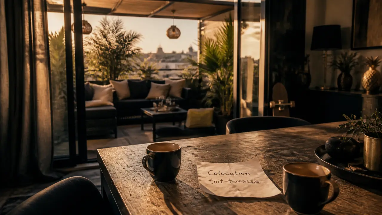 Colocation toit terrasse : annonce et terrasse