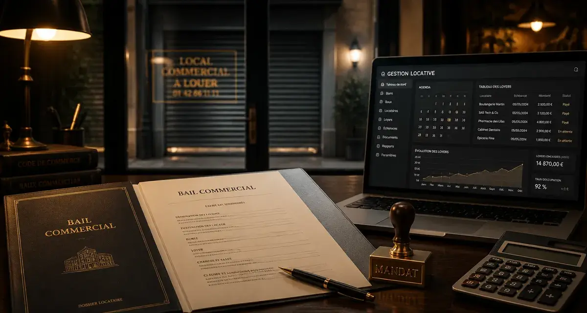 Gestion locative local commercial : dossier bail et agenda de loyers