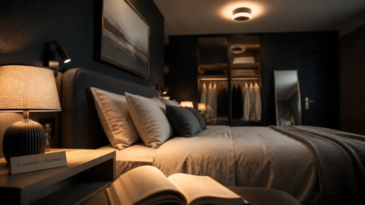Luminaire chambre : lumière 2700K à 3300K, cinq zones d’éclairage