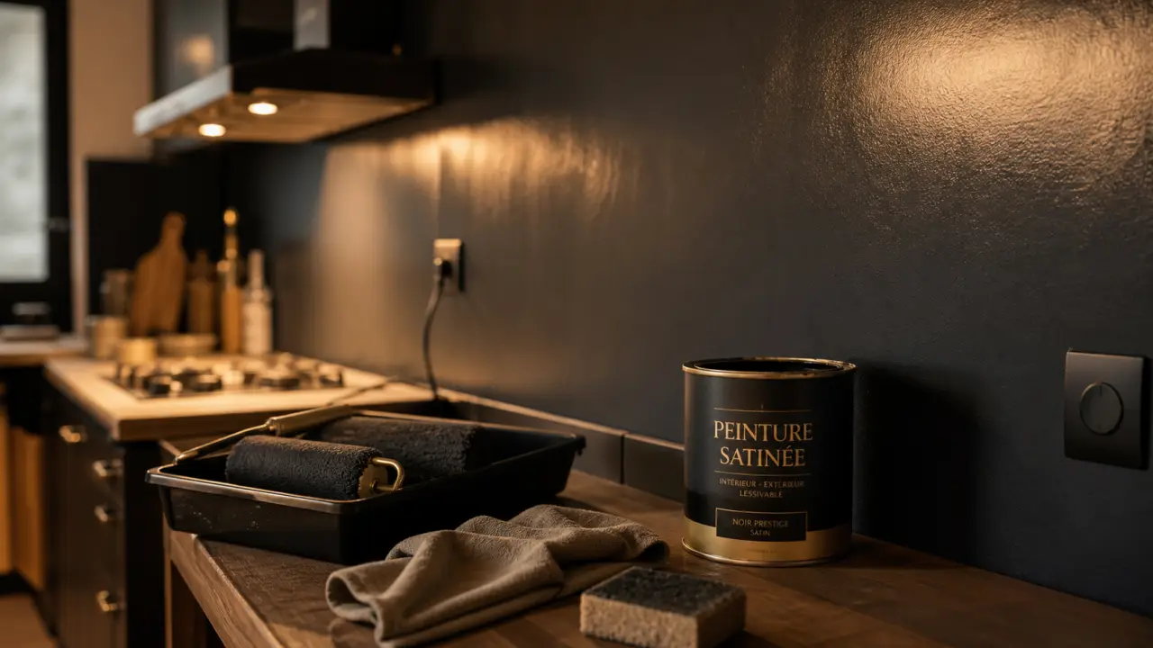 Peinture mur cuisine satin lessivable sur murs