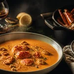 Recettes bisque de homard maison, bol fumant et morceaux de homard