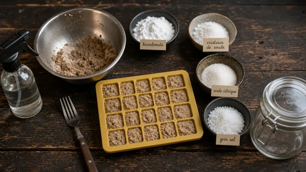 Recettes tablettes lave vaisselle maison sans mousse, ingrédients