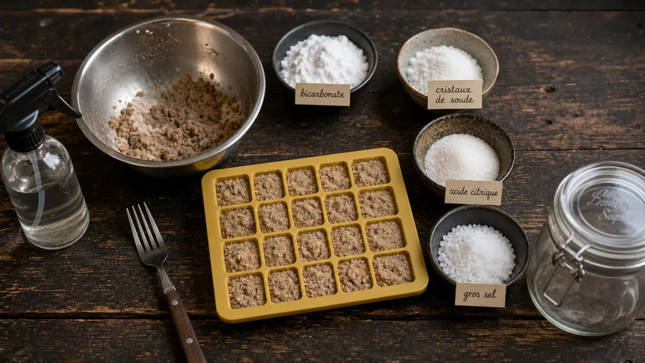 Recettes tablettes lave vaisselle maison sans mousse, ingrédients