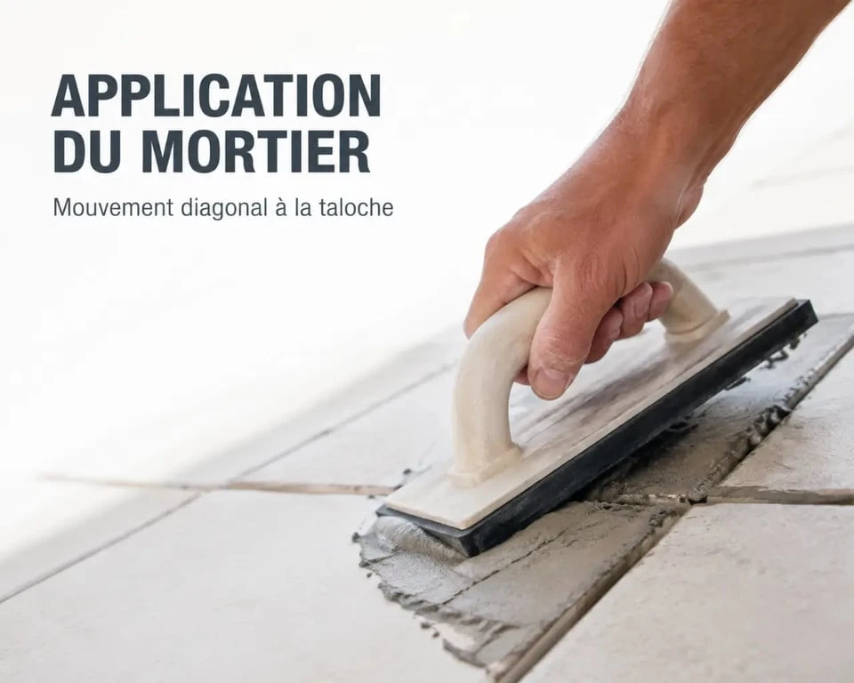 Application du joint de carrelage extérieur à la taloche