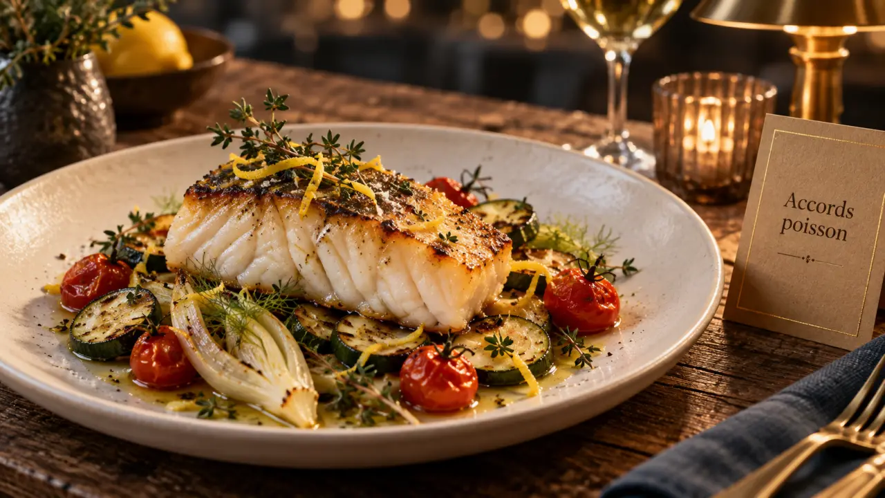Quel legume avec le poisson : cabillaud rôti sur courgettes et fenouil, citron et thym