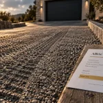 Allée pour voiture : fondation durable en gravier stabilisé et compacté