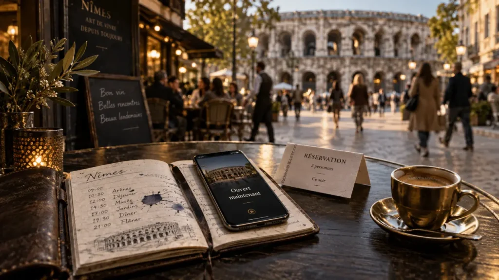 Restaurant Nîmes centre ville ouvert actuellement : horaires et réservation